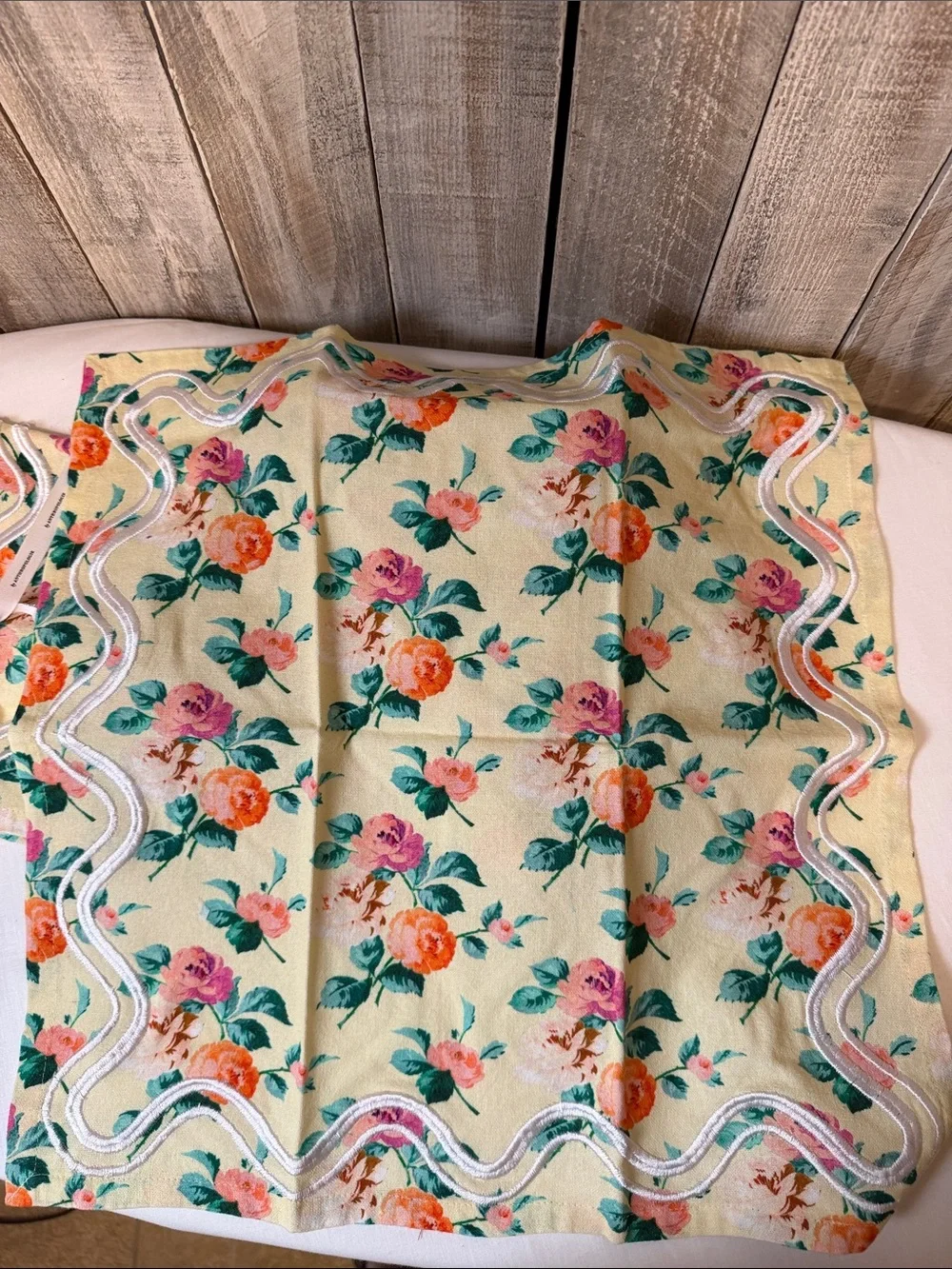 Anthropologie Set of Six Floral Cotton Napkins Cottagecore